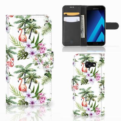 Samsung Galaxy A5 2017 | Telefoonhoesje | Met pasjeshouder | Flamingo Palms