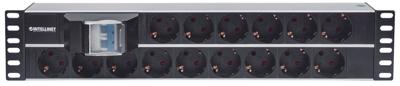 Intellinet 714051 19 inch Stekkerdoos voor patchkast 2 HE Geaarde contactdoos Zwart