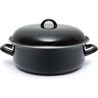 CasaLupo Emaille Braadpan 22 cm Zwart - thumbnail