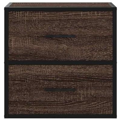 Nachtkastjes 2st wandgemonteerd 40x31x39,5cm bruin eikenkleurig