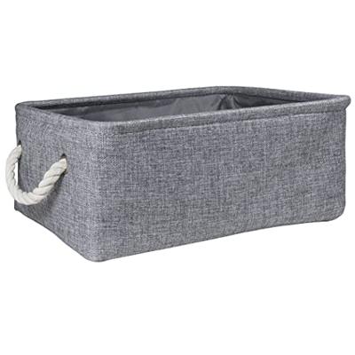 QUVIO Opbergmand met handvaten van touw - Grijs - Set van 6