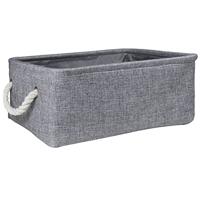 QUVIO Opbergmand met handvaten van touw - Grijs - Set van 6 - thumbnail