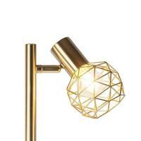QAZQA Design vloerlamp goud 3-lichts verstelbaar - Mesh - thumbnail