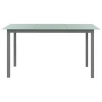 Tuintafel 150x90x74 cm aluminium en glas lichtgrijs - thumbnail