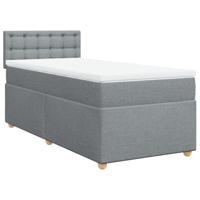 Boxspring met matras stof lichtgrijs 100x200 cm - thumbnail