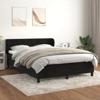 Boxspring met matras fluweel zwart 140x190 cm - thumbnail