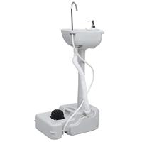 VidaXL Kampeerwasbak draagbaar 20 l grijs - thumbnail