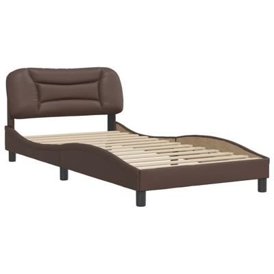 Bedframe zonder matras "Hvar" kunstleer bruin 100x200 cm