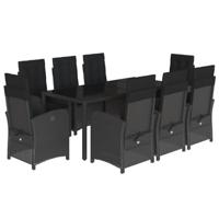 9-delige Tuinset poly rattan zwart - thumbnail