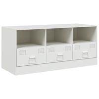 Tv-meubel 99x39x44 cm staal wit - thumbnail