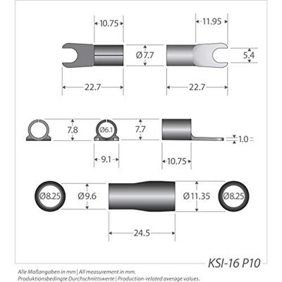 Sinuslive KSI 16 Vorkkabelschoen 16 mm² Schachtdiameter=5 mm Deels geïsoleerd Zwart, Rood 10 stuk(s) Package