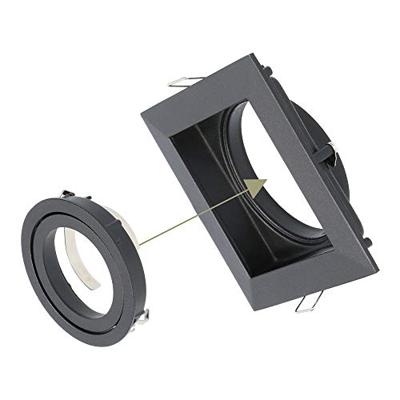 Durham vierkante LED inbouwspot - 4 Watt 345 lumen - 2700k warm wit - GU10 - Dimbaar Kantelbaar - Voor binnen - Zwart