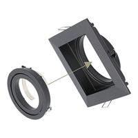 Durham vierkante LED inbouwspot - 4 Watt 345 Lumen - 4000K neutraal wit - GU10 - Dimbaar Kantelbaar - Voor binnen - Zwart - thumbnail