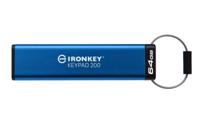 Kingston IronKey Keypad 200 USB-stick Retail 64 GB Blauw IKKP200/64GB USB-A 3.2 Gen 1 - thumbnail