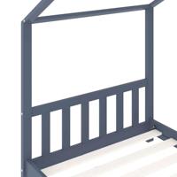 Kinderbedframe massief grenenhout grijs 90x200 cm - thumbnail