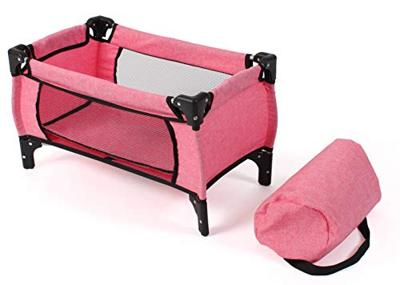 Poppen Reisbedje Deluxe - Melange Pink