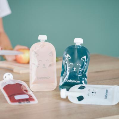 Set met 20 herbruikbare flessen BABYMOOV blauw