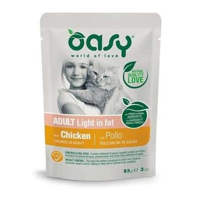 OASY Chunks in gravy Light in Fat Chicken - nat kattenvoer - 85g