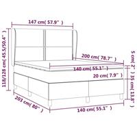 Boxspring met matras stof zwart 140x200 cm - thumbnail