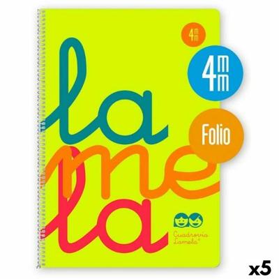 Boek over Ringen Lamela Geel Din A4 80 Lakens (5 Stuks)