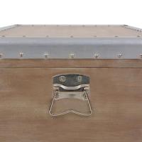 Opbergkist 91x52x40 cm massief vurenhout bruin - thumbnail