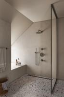 Hotbath Buddy - Inbouw Regendoucheset - Geborsteld Nikkel - Thermostatisch - Wandarm 35 cm - Hoofddouche 200 mm - Staafhanddouche - Waterbesparend - V02 - thumbnail