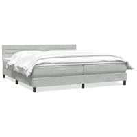 Boxspring met matras fluweel lichtgrijs 180x220 cm - thumbnail