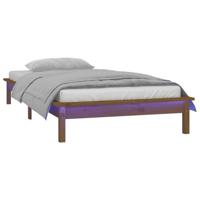 Bedframe LED massief hout honingbruin 90x190 cm - thumbnail