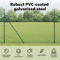 VidaXL Hexagon hek groen 1,6 x 10 m pvc - thumbnail