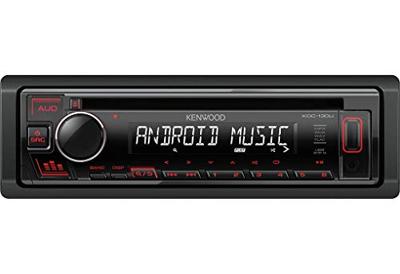 Kenwood KDC-130UR CD-autoradio met RDS (high-performance tuner, USB, AUX-ingang, Android Control, Bass Boost, 4x50 Watt, Rood) Zwart