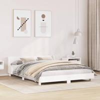 Bedframe zonder matras massief grenenhout wit 120x190 cm - thumbnail