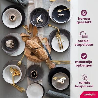 Cookinglife Mokken Delice Grijs 350 ml - 6 stuks