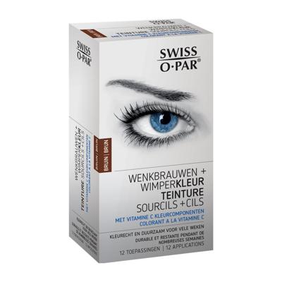 Swiss o-Par Wenkbrauw en wimperkleur bruin (1 Set)