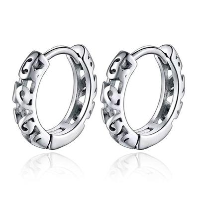 LGT JWLS RVS Oorringen zilverkleurig met uitgesneden tribal-rand