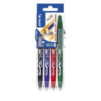 Pilot roller Frixion Ball Set 2 Go blister van 4 stuks: zwart, blauw, rood en groen - thumbnail