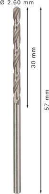 Bosch Accessoires Metaalboren HSS-G, Standard 2,6 x 30 x 57 mm 10st - 2608585478