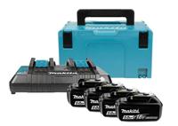 Makita Accessoires 18V Li-Ion accu starterset 197626-8 (4x BL1850B 5.0Ah) + duolader DC18RD in Mbox - 197626-8 - thumbnail