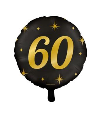 Classy Folieballon 60 Jaar Zwart/Goud (46cm)