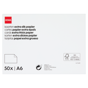 HEMA Correspondentiekaarten A6 - 50 stuks (wit)