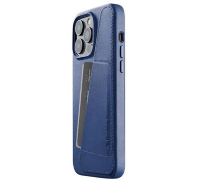 Mujjo Leather Wallet Case iPhone 14 Pro Max blauw
