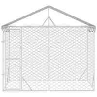 Hondenkennel met dak 3x1,5x2,5 m gegalvaniseerd staal zilver - thumbnail