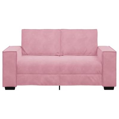 Tweezitsbank 120 cm fluweel roze