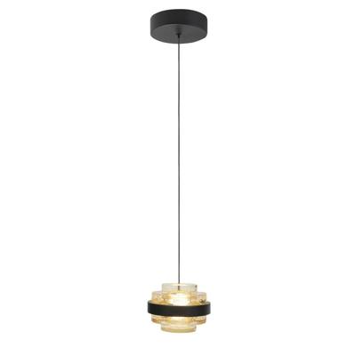 Highlight HanglampDynasty zwart met amber glas - H5502.28