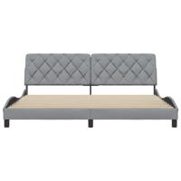 Bedframe zonder matras stof lichtgrijs 200x200 cm - thumbnail