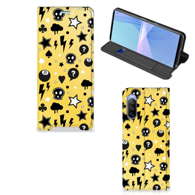 Mobiel BookCase Sony Xperia 10 III Punk Geel Mobiel BookCase Sony Xperia 10 III Punk Geel