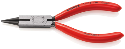 Knipex Rondbuigtang met Zijsnijder (Sieraad-Buigtang) | 130 mm Lengte | Kunststof Bekleed | Zwart Geatramenteerd - 19 01 130 SB Knipex Rondbuigtang met Zijsnijder (Sieraad-Buigtang) | 130 mm Lengte | Kunststof Bekleed | Zwart Geatramenteerd - 19 01 130 SB