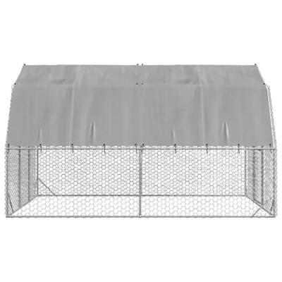 Kippenren met dak 2,5x4x2,25 m gegalvaniseerd staal