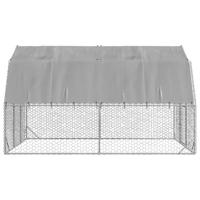 Kippenren met dak 2,5x4x2,25 m gegalvaniseerd staal - thumbnail