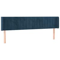 Hoofdbord met randen 203x16x78/88 cm fluweel donkerblauw - thumbnail