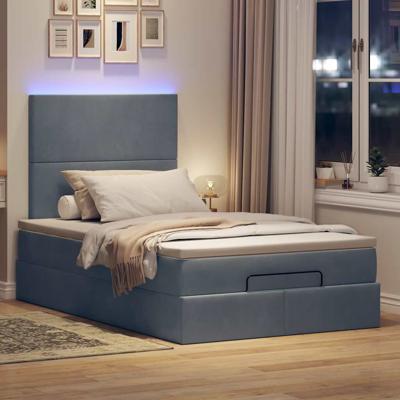 Ottoman bed met matrassen en LED's 120x200cm fluweel